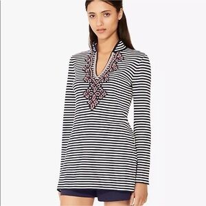 Tory Burch Katama nautical stripe tunic top Size Medium
